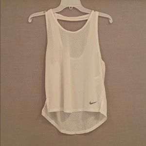 White Nike Mesh Razorback Tank || Size S